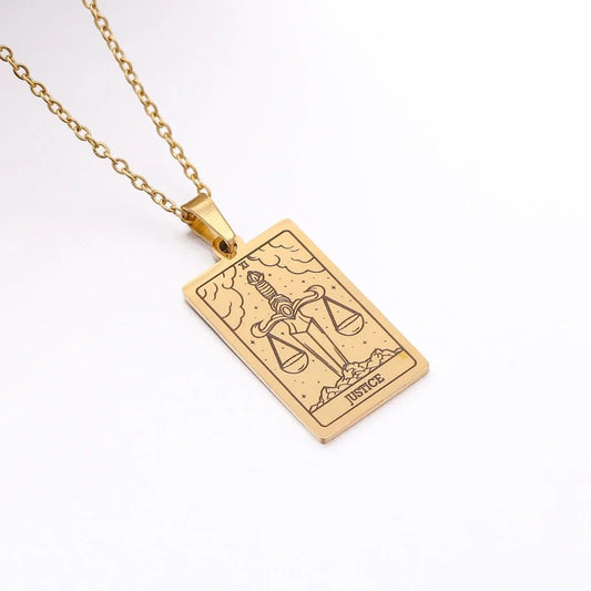 Justice Tarot Card Pendant